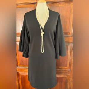 SUZY D London - Chic Black Mid Flutter Sleeve Dress